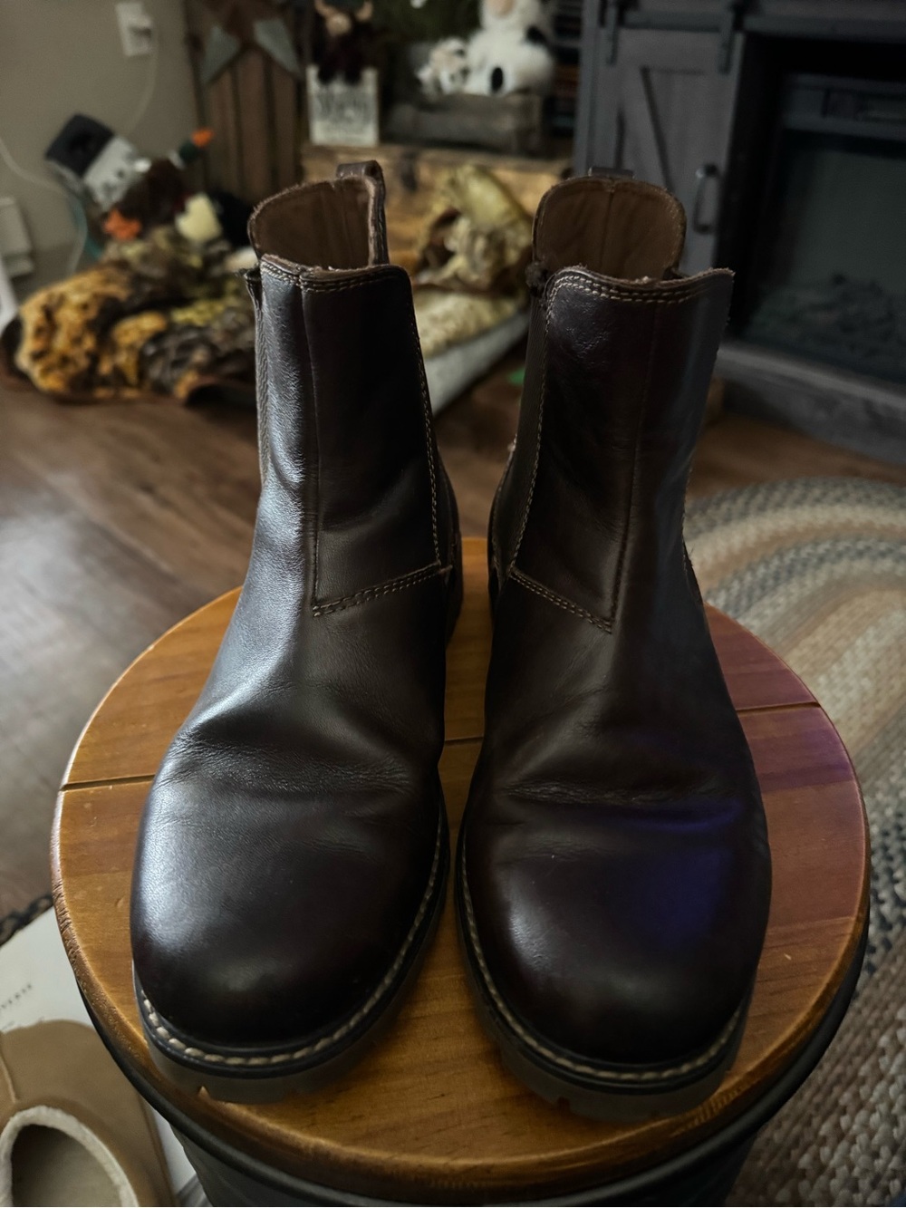 Eastland Brown Leather Ankle Booties - Slip-On Chelsea Style